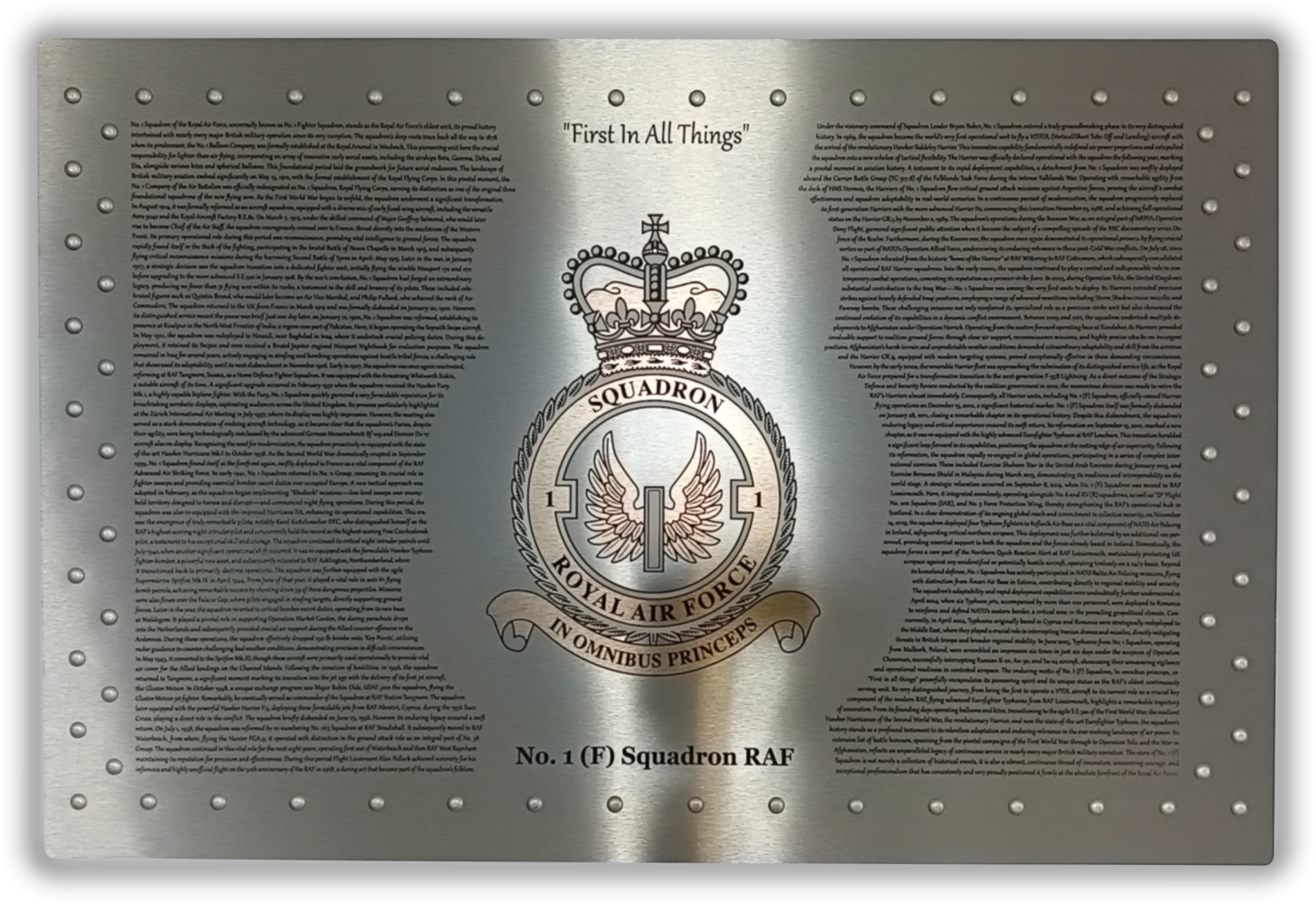 Aero craft Creations - Engraved Metal Panel